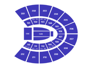 Expanded End Arena Seating Map